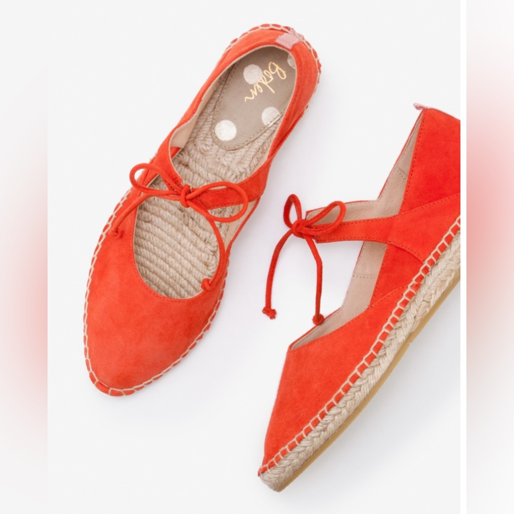 Boden Orange Jute Espadrille Flats – Size EU 37 (US 6.5–7)